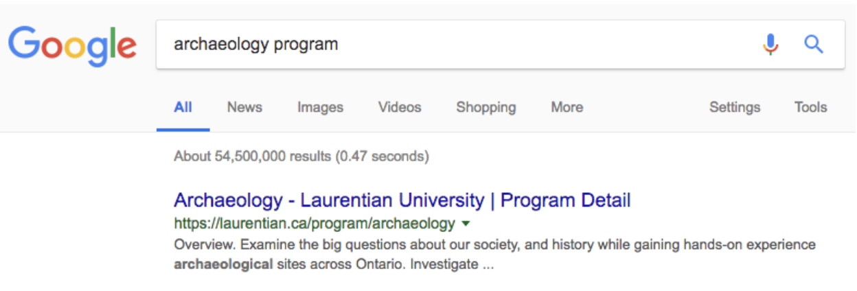 Archaeology Programs Laurentian University