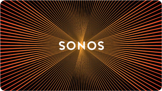 Image with soundwaves surrounding the word 'Sonos'