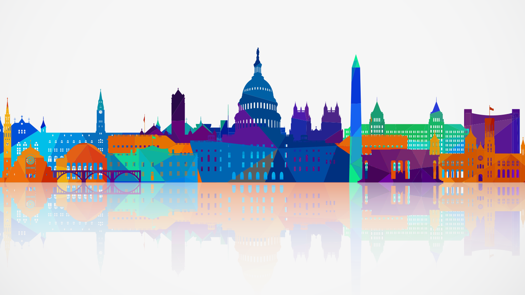 2024 AAC&U Annual Meeting image, a colorful city landscape of Washington, DC.