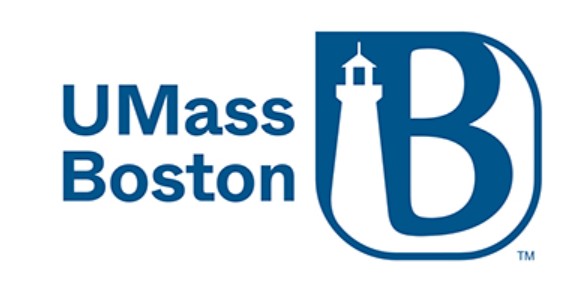 UMass Boston updated logo, blue logo on the white background.