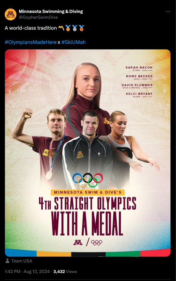 University of Minnesota's Olympic marketing for student athletes