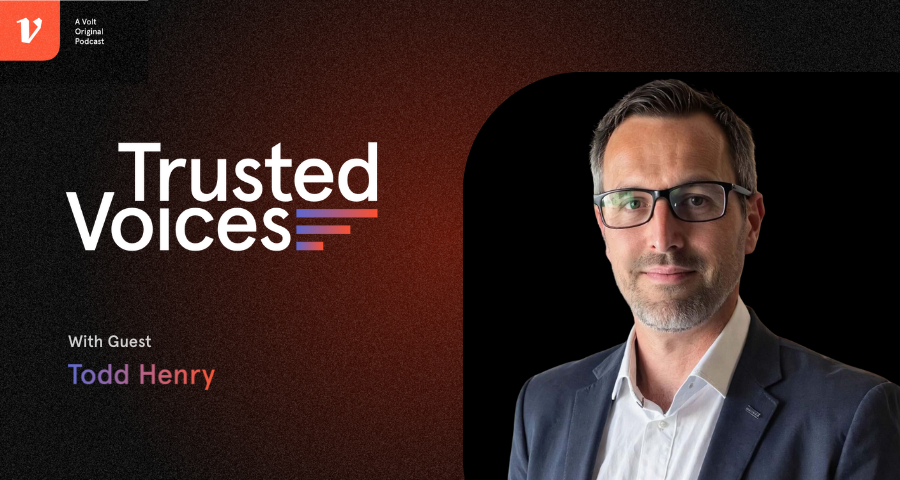 image - Image of a man with glasses and a blazer. On the image are words that say 'Trusted Voices with Todd Henry'